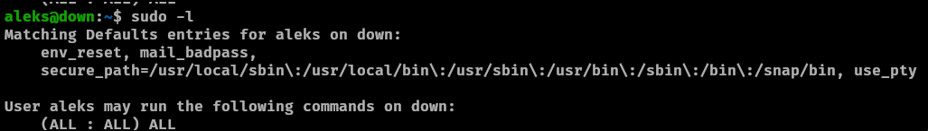 Down Sudo Priv